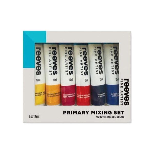 6pc Reeves Fine Artist Watercolour Painting Art/Craft Primary Mixing Set 12ml