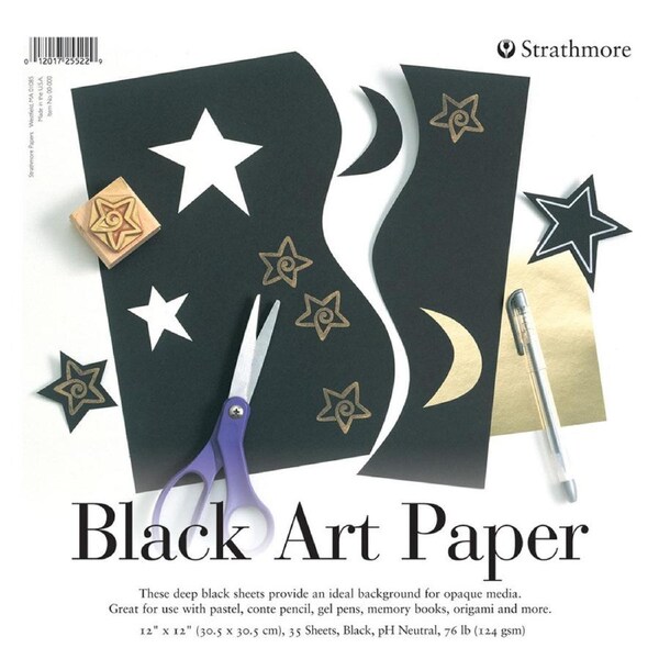 Strathmore Black Art/Sketching Pad - 35 Sheets 124gsm Assorted Colours