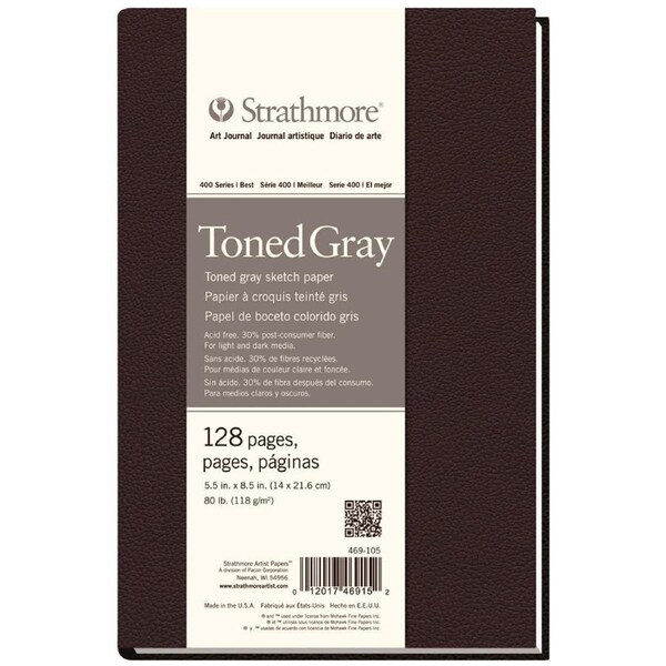 Strathmore 400 Series HB Art/Sketch Journal Toned Grey 5.5''x8.5'' 128 Sheets
