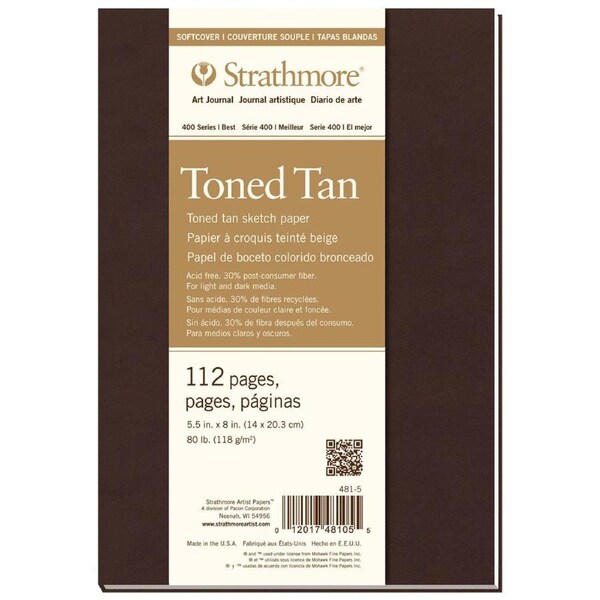 Strathmore 400 Series Toned Tan Softcover Art/Sketch Journal 5.5x8'' 112 Sheets