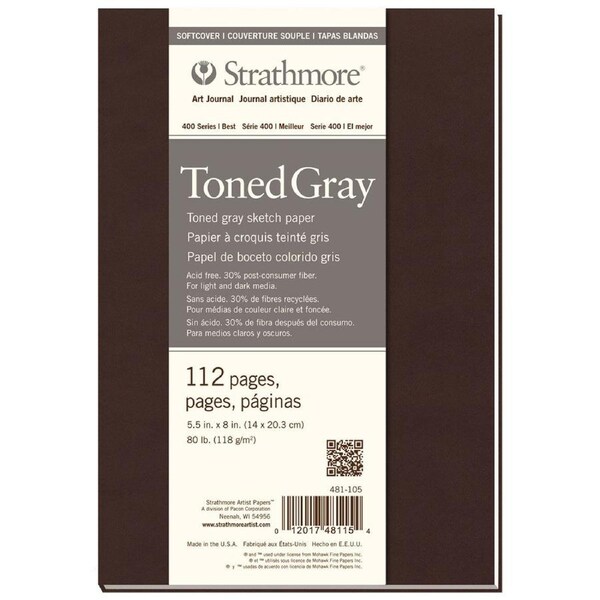 Strathmore 400 Series Toned Grey Softcover Art/Sketch Journal 5.5x8'' 112 Sheets