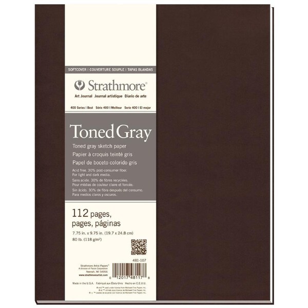 Strathmore 400 Series Toned Grey Art Softcover Journal 7.75x9.75'' 112 Sheets