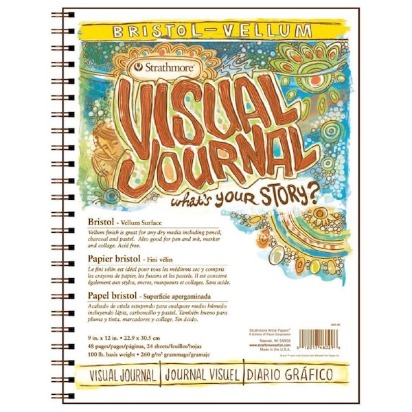 Strathmore Visual Art/Drawing Journal/Diary Bristol Vellum - 9'' x 12'' 48 Page
