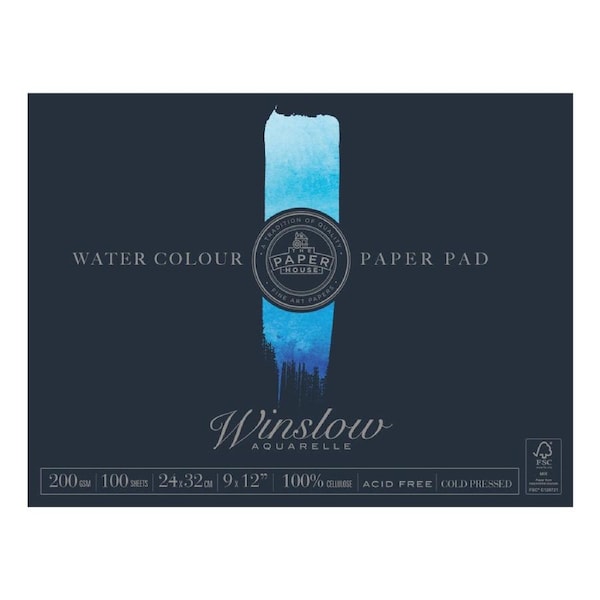 The-Paper-House Winslow Water Colour 9x12'' Art Draw/Paint Pad 100 Sheets 200gsm