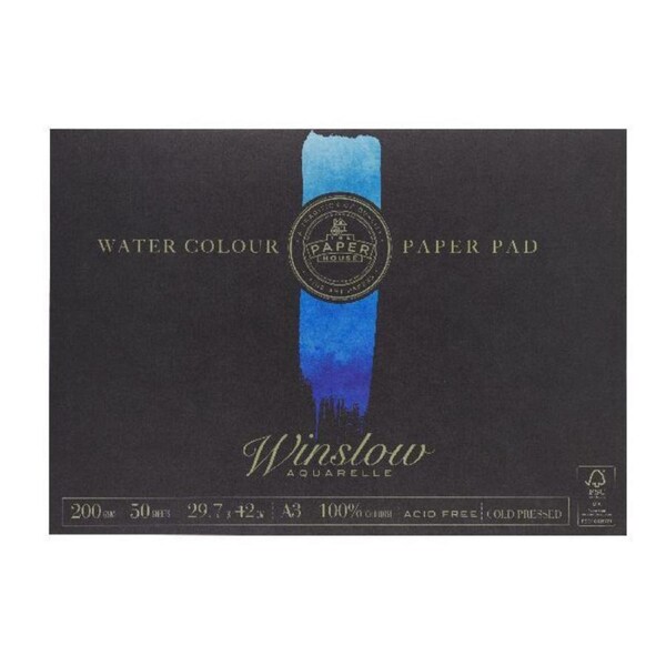 The-Paper-House Winslow A3 Size Water Colour Art Draw/Paint Pad 50 Sheets 200gsm