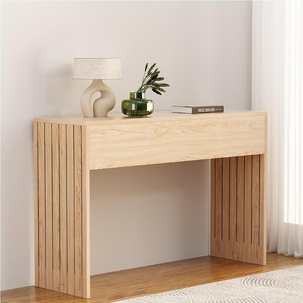 120CM Artiss Console Table Hallway Fluted Pine