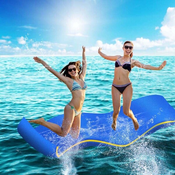 55x180cm Weisshorn Floating Water Mat Foam Pad Swimming Pool Platform Blue