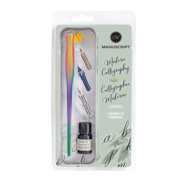 Manuscript Modern Letters Calligraphy Oblique Rainbow Coloured Pen Set