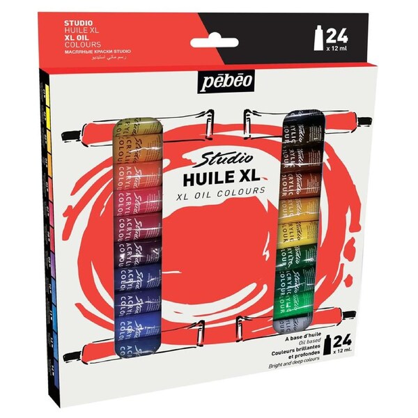24pc Pebeo Xl Fine Oil Paints Set 12ml Creative Art Painting Medium Tubes