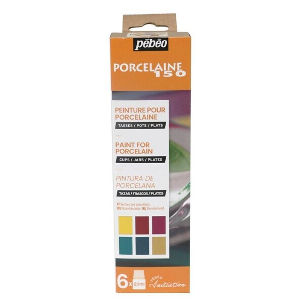 6pc Pebeo Porcelaine Paint 150 20ml Set B Creative Art Painting Medium