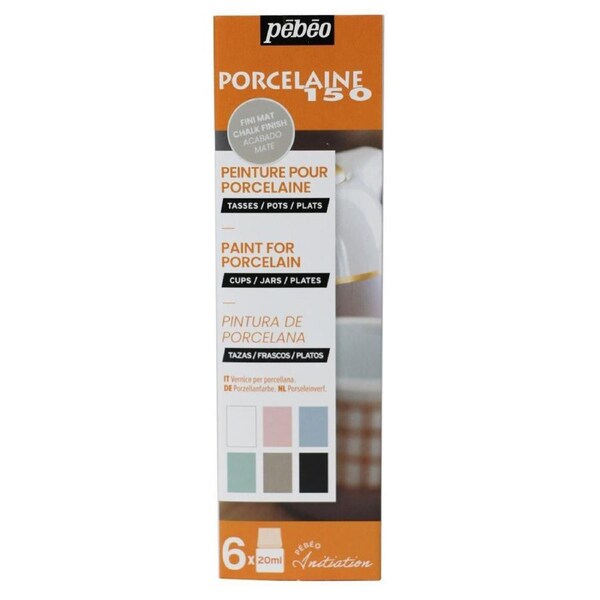 6pc Pebeo Porcelaine Paint 150 Chalk 20ml Creative Art Painting Medium