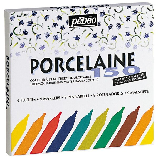 9pc Pebeo Porcelaine Paint Markers 150 1.2mm Nib Creative Art Painting