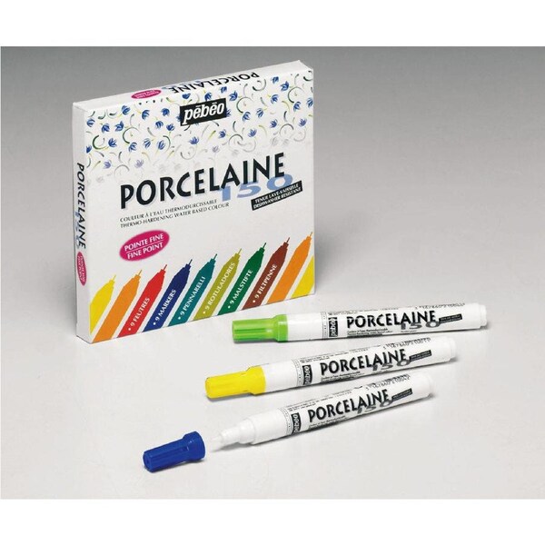 9pc Pebeo Porcelaine Paint Markers 150 0.7mm Nib Creative Art Painting