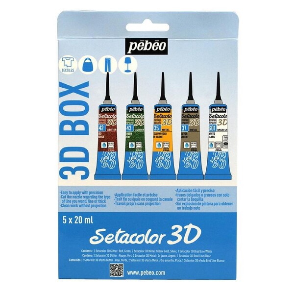 Pebeo Setacolor Fabric Clothing Paint 3D Effect Set Creative Art Painting
