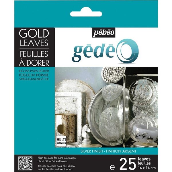 25pc Pebeo Gedeo Gilding Leaves Silver Art And Craft Scapbook Painting Set