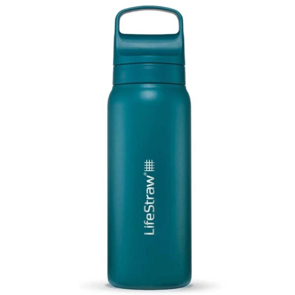 LifeStraw Go 2.0 700ml Stainless Steel Water Filter Bottle in Laguna Teal