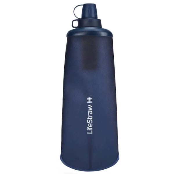 LifeStraw 1L Peak Collapsible Squeeze Bottle with Filter Mountain Blue