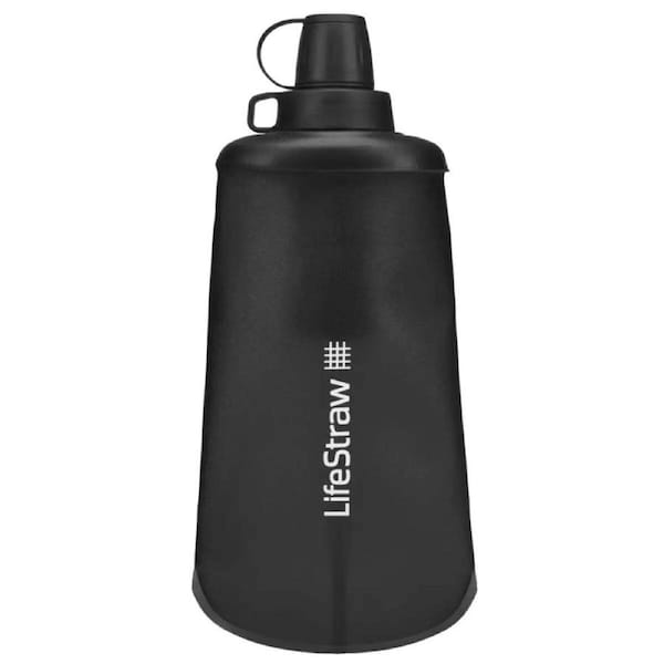 LifeStraw Peak 650ml Collapsible Squeeze Bottle with Filter - Dark Gray