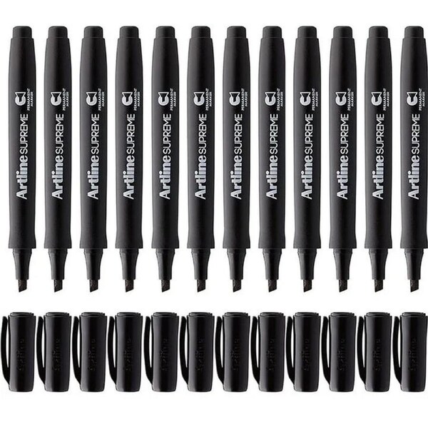 Artline Supreme Permanent Marker Chisel Black Box 12