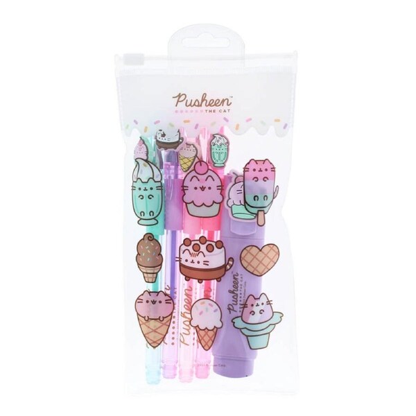 Pusheen Ice Cream Pen & Highlighter Set Cute and Functional Writing Tools