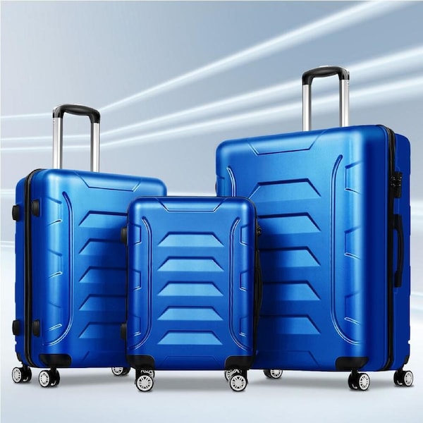 ALFORDSON Luggage 3PCS Set Suitcase Trolley TSA Carry on Hard Case Blue