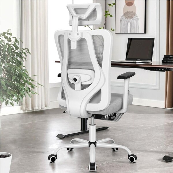 ALFORDSON Ergonomic Office Chair Mesh Seat Grey White