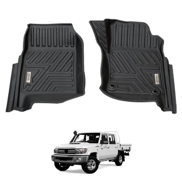 5D Front Row Car Floor Mats for Toyota Land Cruiser 79 Series Dual Cab 2012-Onwards
