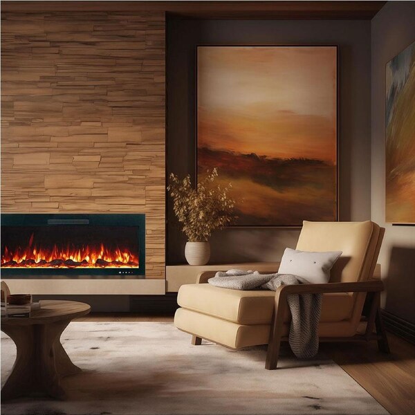 Rocco 1500W 42 inch Recessed / Wall Mounted Electric Fireplace