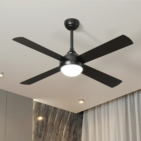 Vevare 52'' Ceiling Fan AC Motor with Light Remote Control - Black