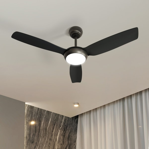 Vevare 52'' Ceiling Fan DC Motor with Light Remote Control - Black