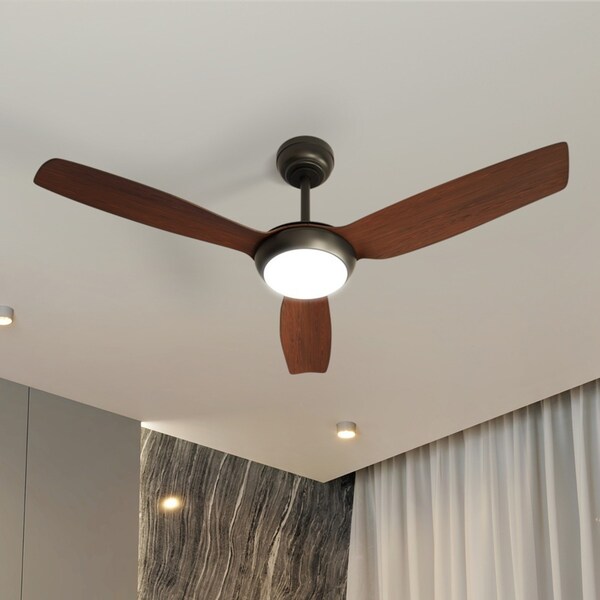 Vevare 52'' Ceiling Fan DC Motor with Light Remote Control - Walnut