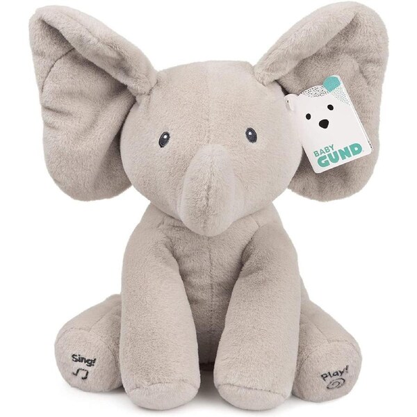 Animated Flappy the Elephant Stuffed Animal 30.5cm Grey Plush Toy
