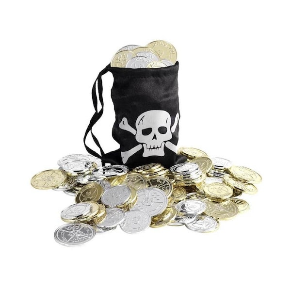 Pirate Coin Bag with Coins
