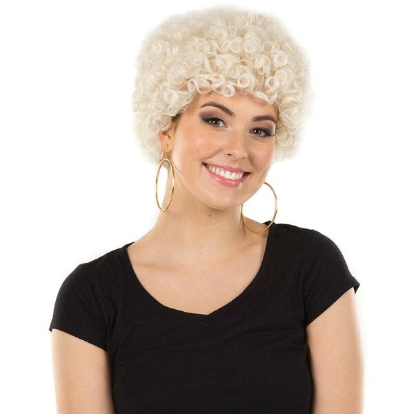 Funky Platinum Blonde Curly Wig
