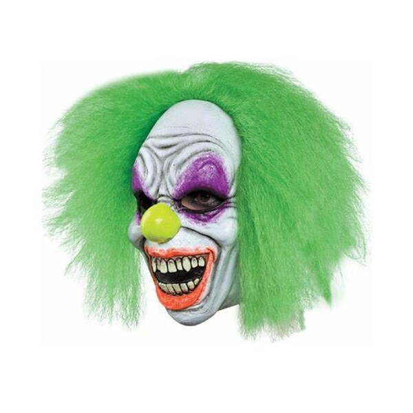 Wild Neon Clown Deluxe Mask with Hair