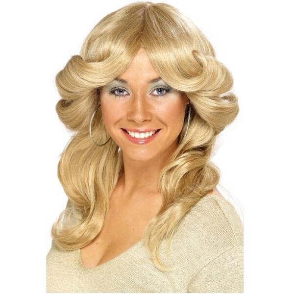 70s Flicked Blonde Wig