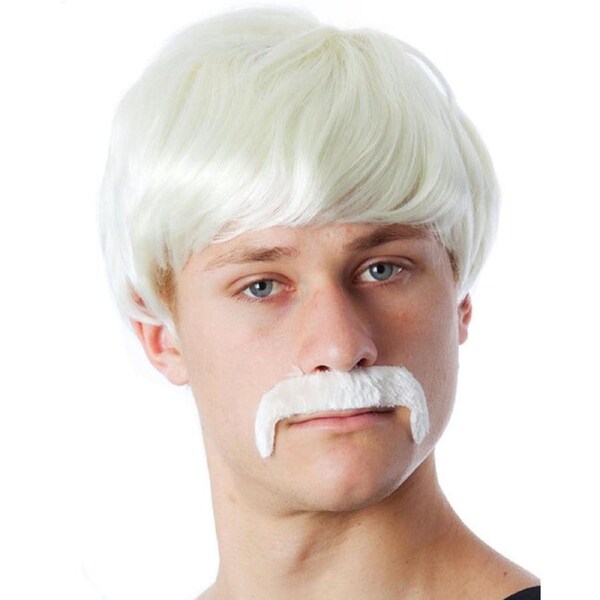 German Style Platinum Blonde Wig And Mo Set