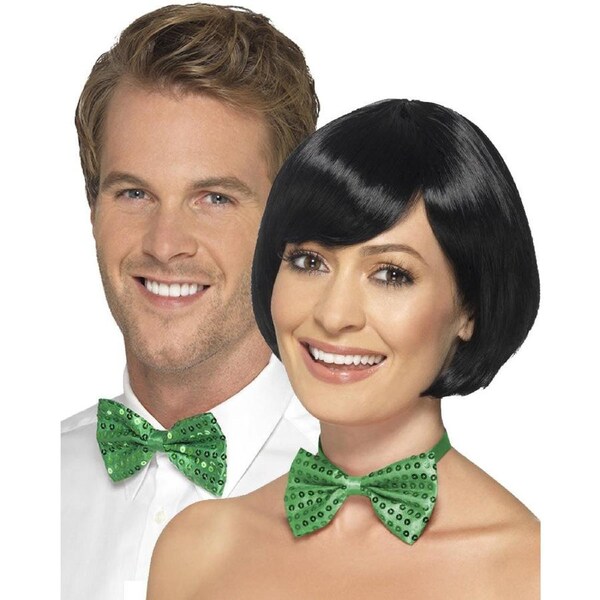 Green Sequin Bow Tie