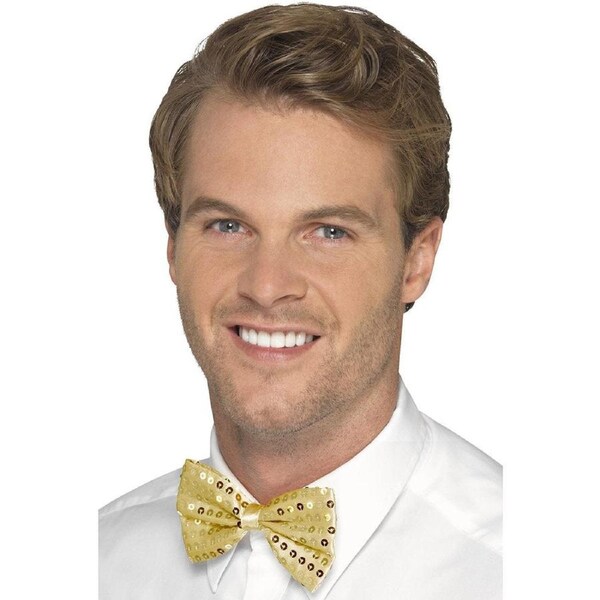 Gold Sequin Bow Tie