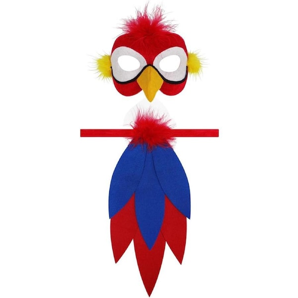 Deluxe Tropical Parrot Mask and Tail Set