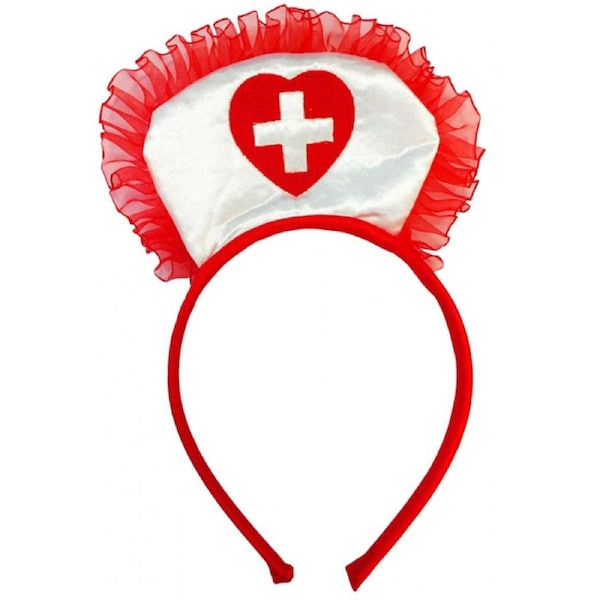 Nurse Headband with Red Heart Cross