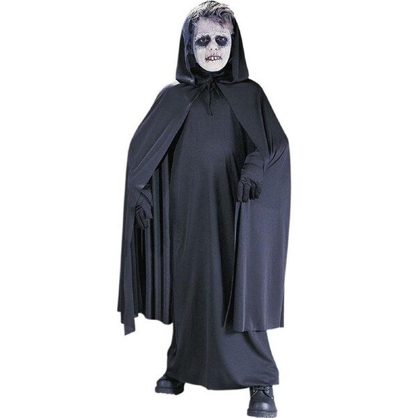 Kids Hooded Black Cape