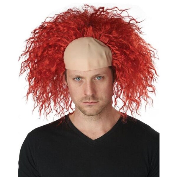 Clown Pattern Baldness Curly Red Wig