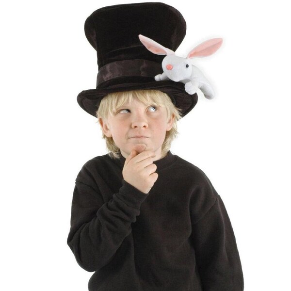 Child Magician Deluxe Hat with Rabbit