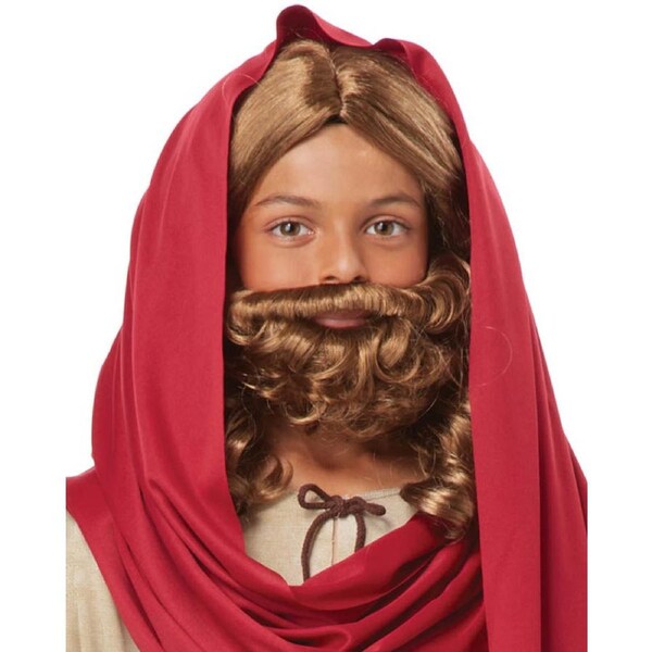 Christmas Jesus Brown Kids Wig and Beard