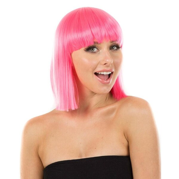 Fashion Deluxe Neon Pink Bob Wig