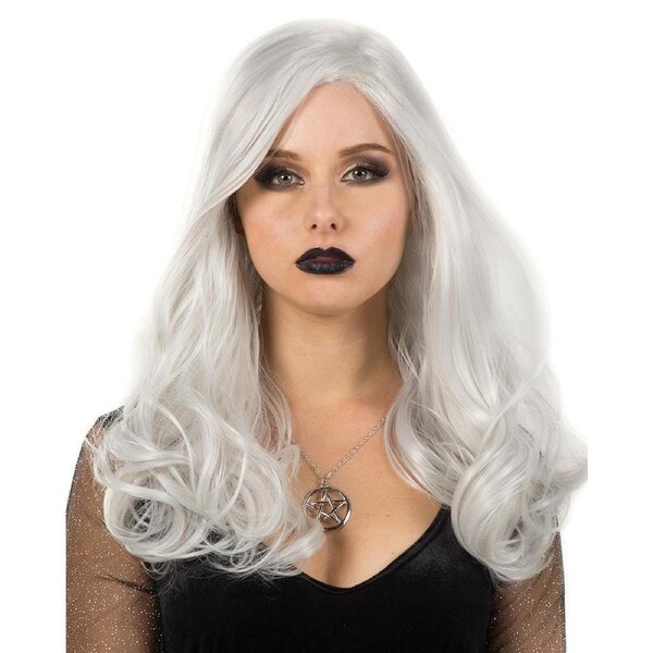 Glamour Deluxe Silver Long Wavy Wig