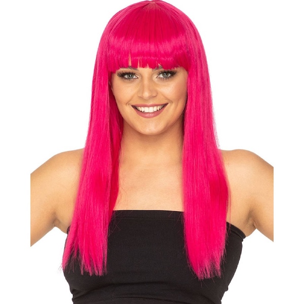 Fashion Deluxe Fuschia Pink Long Wig