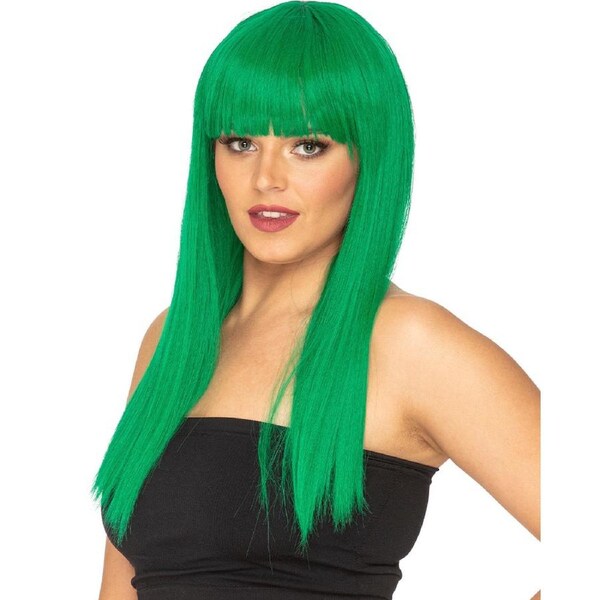 Fashion Deluxe Emerald Green Long Wig