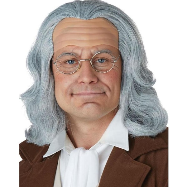 Benjamin Franklin Long Grey Wig